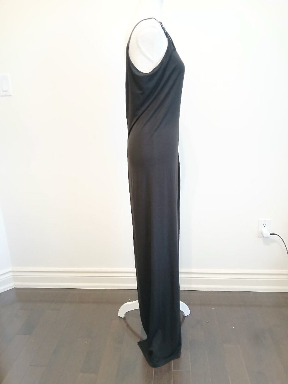 Rudsak Stretch Jersey Knit Maxi Slip Dress Leather Straps Size Large - Picture 5 of 7